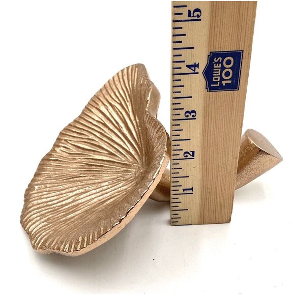 Textured Cast Aluminum Mushroom with Stem Decor Rose Gold Decorative Figure - Picture 9 of 9